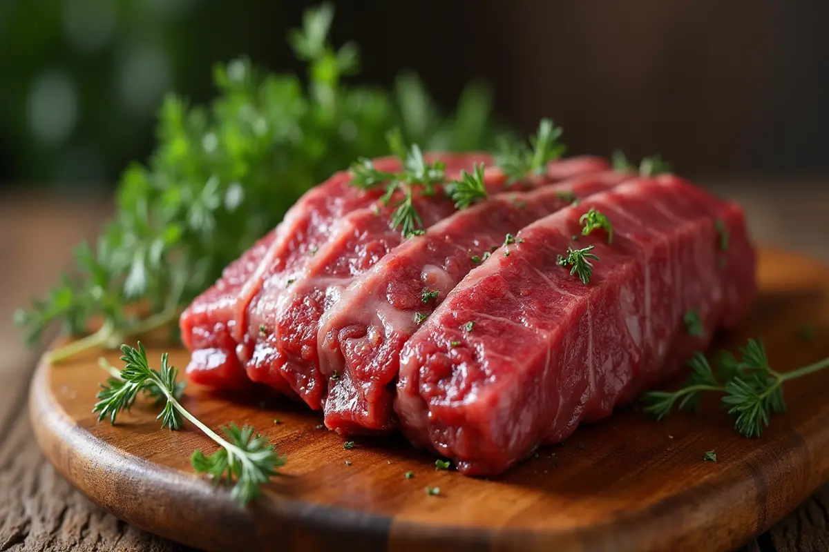 Why do beef ribs have no meat? A plate of beef ribs with minimal meat.
