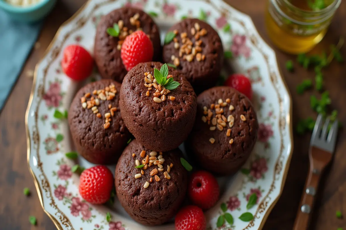 Delicious chocolate rice cakes with creative toppings