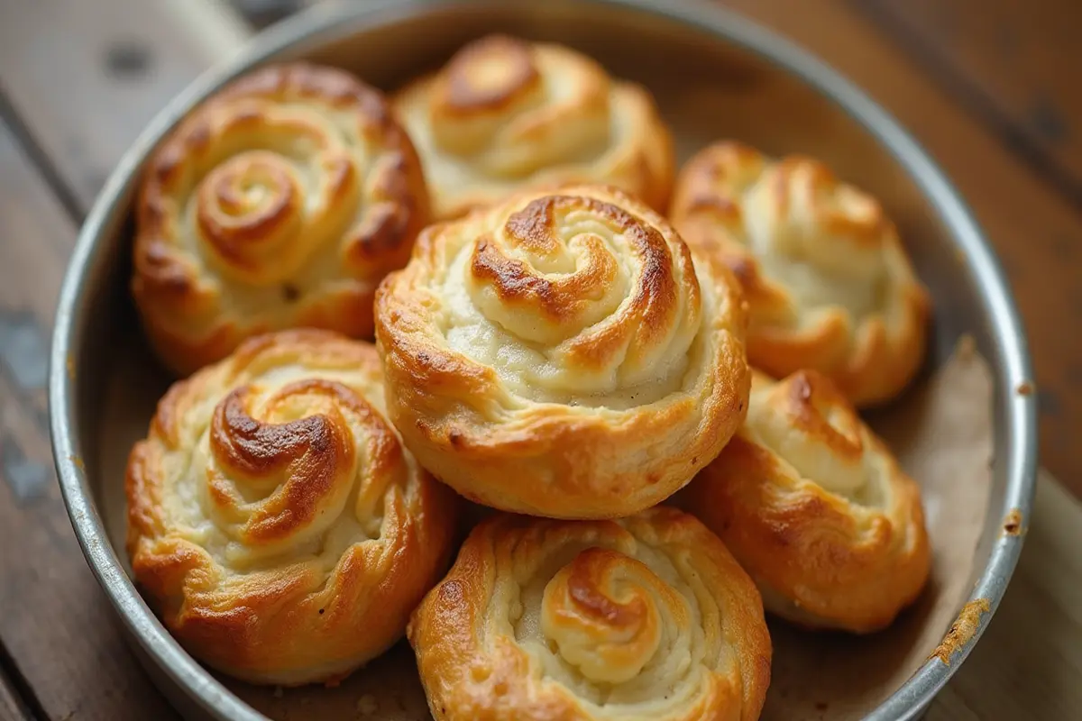 Does Pillsbury make puff pastry? Packaged dough on a kitchen counter