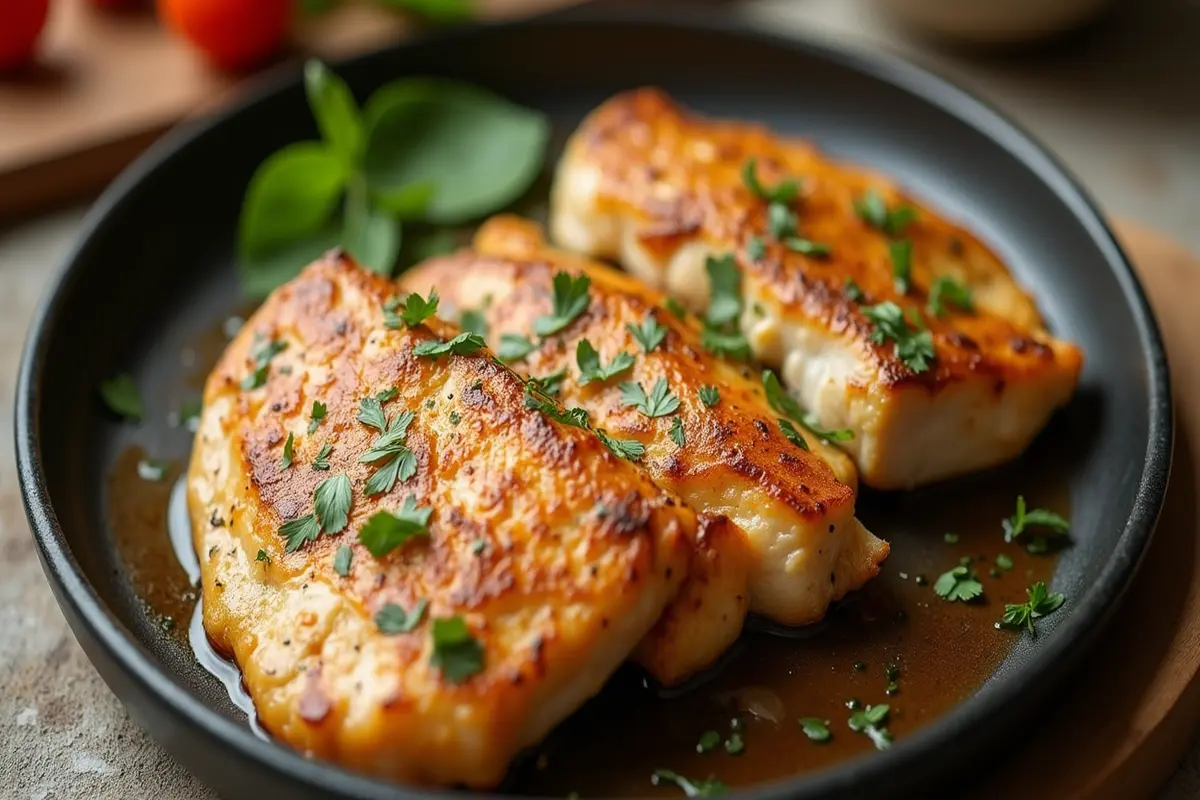 Moist thin chicken breast, showing how to not overcook thin chicken breast