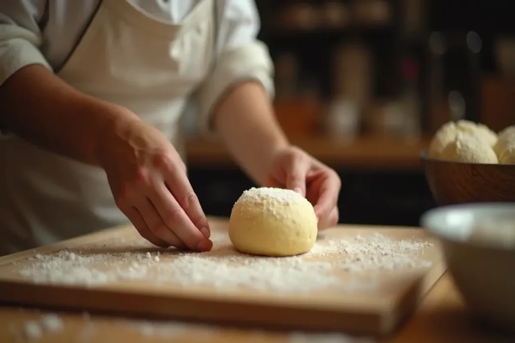 "Chef baking sourdough dessert"