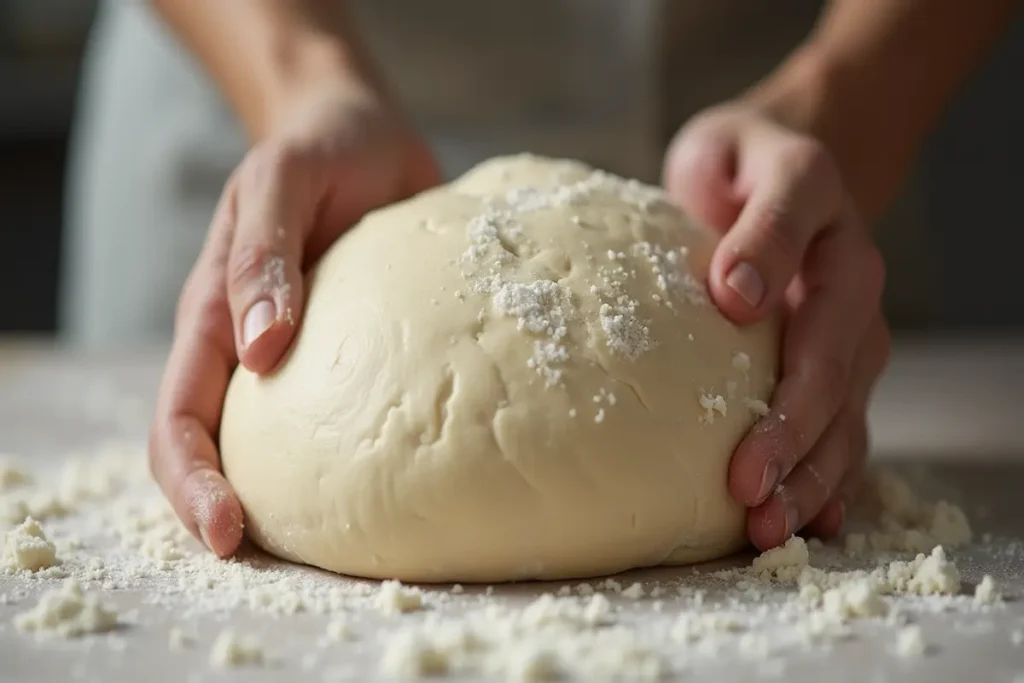 "Properly folded sourdough using a healthy starter"