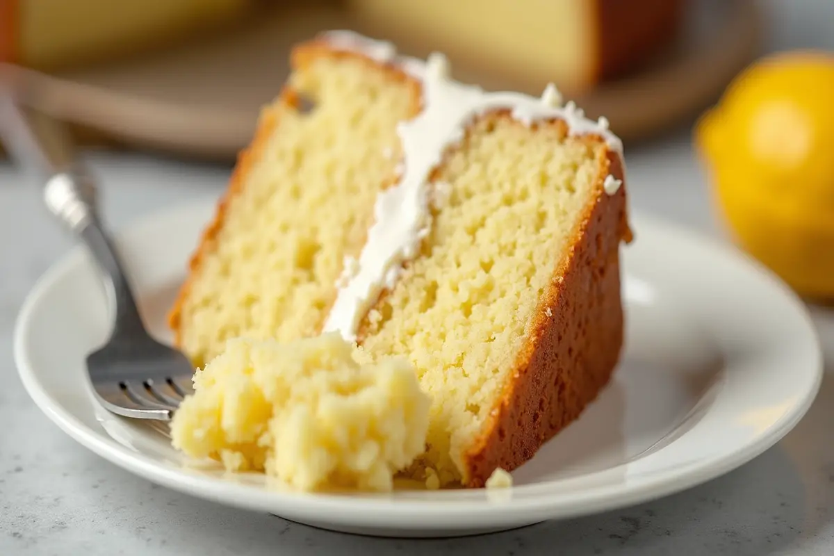 What does ricotta do to cakes? A close up of a ricotta cake.