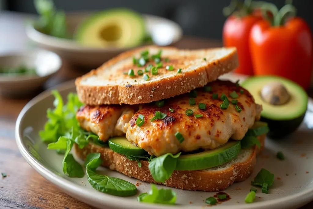 "Roasted Chicken and Avocado Sandwich demonstration"